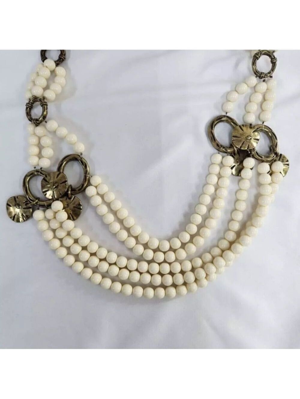 Luxe Rachel Zoe Multi Strand Bead and Charm Necklace NWOT - Picture 3 of 7